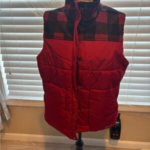 Red and Black ladies Puffer Vest